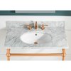 Anzzi 34.5 in. Console Sink in Rose Gold with Carrara White Counter Top CS-FGC004-RG